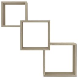 Berkfield Home Cube Wall Shelf Sonoma Oak 68x15x68 cm Engineered Wood in Brown - Size: 68 x 15 x 68 cm - thumbnail 4