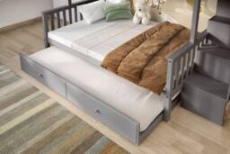 Flair Tag Triple Staircase Bunk Bed with Trundle in Grey - Size: Double - thumbnail 3