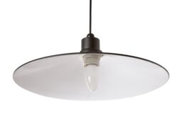 Orsina Black & White Dome Pendant Light, Stylish Ceiling Lighting For Bedroom, Sleek Hanging Lamp With UK Fittings - thumbnail 3
