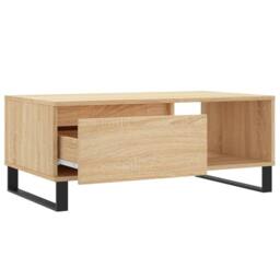 Berkfield Home Coffee Table Sonoma Oak 90x50x36.5 cm Engineered Wood in Brown - thumbnail 6