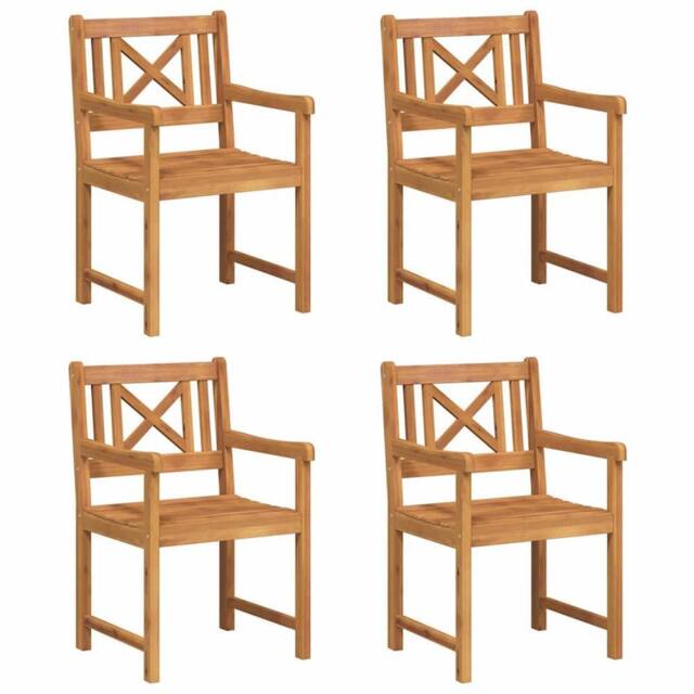 Berkfield Home Garden Chairs 4 pcs 56x55.5x90 cm Solid Wood Acacia in Brown - image 1