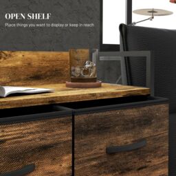 HOMCOM Bedroom Chest of Drawers, Drawer Dresser Storage Organiser Unit w/ Foldable Drawers, Open Shelves & Steel Frame for Living Room, Entryway - thumbnail 5