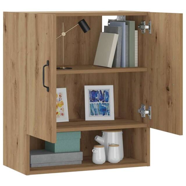 Berkfield Home Wall Cabinet Artisan Oak 60x31x70 cm Engineered Wood in Brown - Size: 60 x 31 x 70 cm - image 1