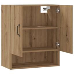 Berkfield Home Wall Cabinet Artisan Oak 60x31x70 cm Engineered Wood in Brown - Size: 60 x 31 x 70 cm - thumbnail 4
