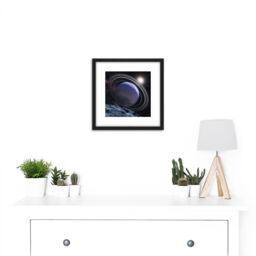 Artery8 Space NASA ESA Giant Planet HR8799b Rings Illustration 8X8 Inch Square Wooden Framed Wall Art Print Picture with Mount in Black - thumbnail 2