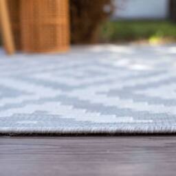 THE RUGS Outdoor Indoor Diamond Garden Patio Rug Weather Resistant Jet Washable in Grey - Size: 240 cm x 340 cm - thumbnail 5
