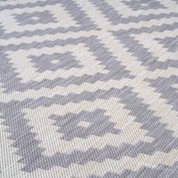 THE RUGS Outdoor Indoor Diamond Garden Patio Rug Weather Resistant Jet Washable in Grey - Size: 240 cm x 340 cm - thumbnail 3