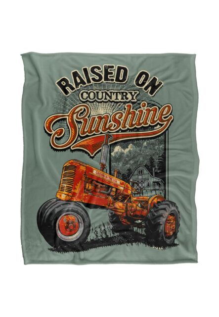 JQ Licensing Rle Raised On Sunshine Tractor Silky Touch Super Soft Throw Blanket 152 X 127 cm in White - image 1