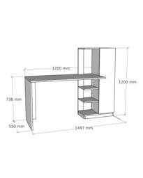 Destina Home Yagiz Computer Desk with Cabinet & Shelves in Dark Grey - Size: 2 Pack - thumbnail 7