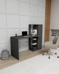 Destina Home Yagiz Computer Desk with Cabinet & Shelves in Dark Grey - Size: 2 Pack - thumbnail 4