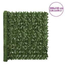 Berkfield Home Balcony Privacy Screen with Dark Green Leaves 300x150 cm - thumbnail 6