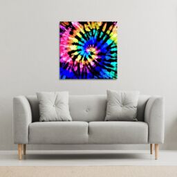 Benjamin Tate Design Tie dye pattern (Canvas Print) / 114 x 114 x 4cm in Natural - Size: 114 x 114 x 4 cm - thumbnail 1