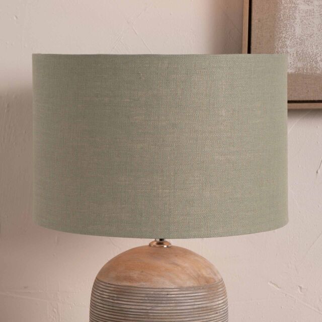 Ruma Sage Green Linen Cylinder Shade For Floor Lamp - Size: 14 inches - image 1