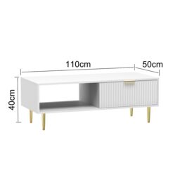 Hygrad Built to Survive Wooden Coffee Table White For Living Room With Storage Drawer - thumbnail 7