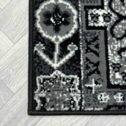 runrug Hallway Carpet Runner Rug - Soft & Comfy, 9mm - 'Abstract' in Black - Size: 60 cm x 150 cm - thumbnail 2