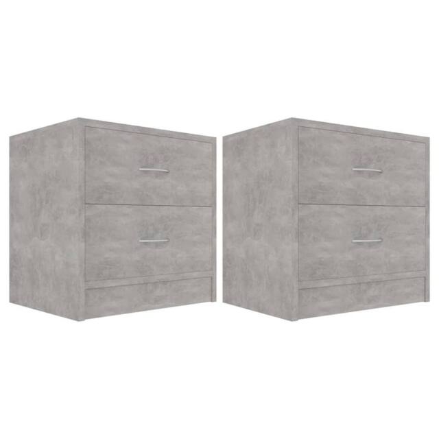 Berkfield Home Bedside Cabinets 2 pcs Concrete Grey 40x30x40 cm Engineered Wood - Size: 40 x 30 x 40 cm - image 1
