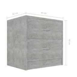 Berkfield Home Bedside Cabinets 2 pcs Concrete Grey 40x30x40 cm Engineered Wood - Size: 40 x 30 x 40 cm - thumbnail 7