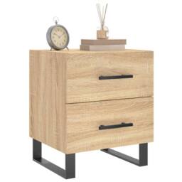 Berkfield Home Bedside Cabinets 2 pcs Sonoma Oak 40x35x47.5 cm Engineered Wood in Light Tan - thumbnail 3