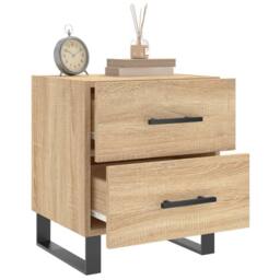 Berkfield Home Bedside Cabinets 2 pcs Sonoma Oak 40x35x47.5 cm Engineered Wood in Light Tan - thumbnail 4