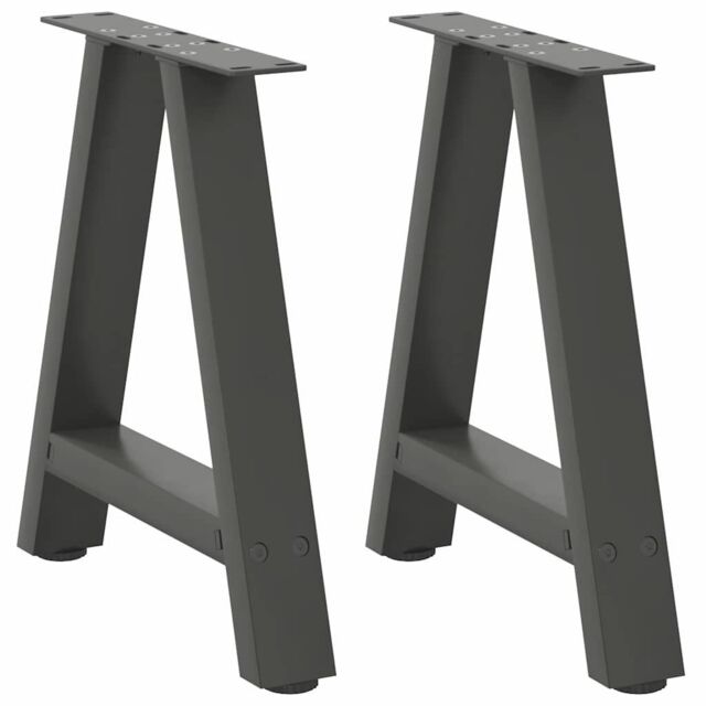 Berkfield Home Coffee Table Legs A-Shaped 2 pcs Anthracite¬†38x(42-43) cm Steel in Black - image 1