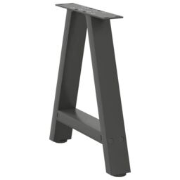 Berkfield Home Coffee Table Legs A-Shaped 2 pcs Anthracite¬†38x(42-43) cm Steel in Black - thumbnail 4