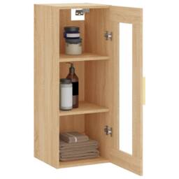 Berkfield Home Wall Mounted Cabinet Sonoma Oak 34.5x34x90 cm in Light Brown - thumbnail 5