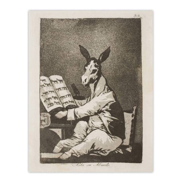 "Artery8 And so was his grandfather Francisco Goya Wall Art Poster Print in Grey - Size: W18"" x H24""" - image 1