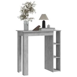 Berkfield Home Bar Table with Shelf Concrete Grey 102x50x103.5 cm Engineered Wood - thumbnail 5