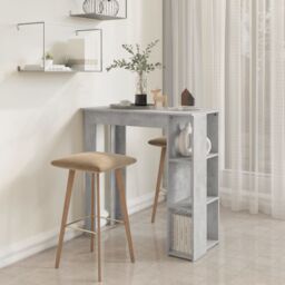Berkfield Home Bar Table with Shelf Concrete Grey 102x50x103.5 cm Engineered Wood - thumbnail 6