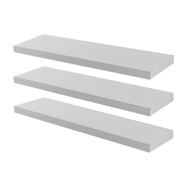 Harbour Housewares 6x 80cm Floating Wall Shelves - Wall Mountable for Storage & Display in White - Size: 6x 80 cm - image 1
