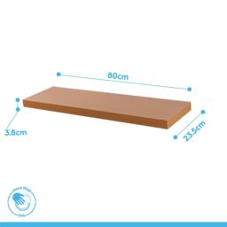 Harbour Housewares 6x 80cm Floating Wall Shelves - Wall Mountable for Storage & Display in White - Size: 6x 80 cm - thumbnail 9