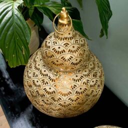 Madison & Mayfair Exquisite Large Gold Lantern with Intricate Detailing - thumbnail 2