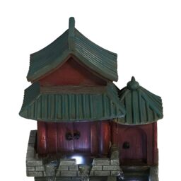 Primrose Japanese House Tiered Water Feature with LED Lights 46cm in Grey - thumbnail 2