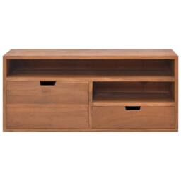 Berkfield Home TV Cabinet 90x30x40 cm Solid Teak Wood in Brown - Size: 90 x 30 x 40 cm - thumbnail 2