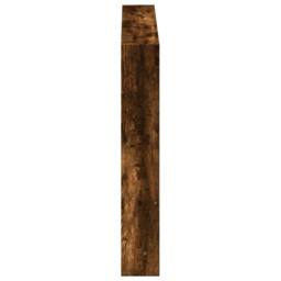 Berkfield Home Headboard Cabinet with LED Smoked Oak 100x17x102 cm in Brown - Size: 100 x 17 x 102 cm - thumbnail 7