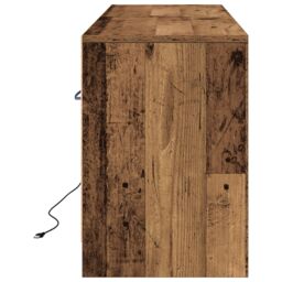 Berkfield Home TV Cabinet with LED - Old Wood, 139.5x34x50 cm, Made from Engineered Wood in Brown - Size: 139.5x34x50 cm - thumbnail 7