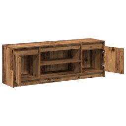 Berkfield Home TV Cabinet with LED - Old Wood, 139.5x34x50 cm, Made from Engineered Wood in Brown - Size: 139.5x34x50 cm - thumbnail 5
