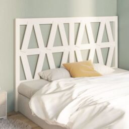 Berkfield Home Bed Headboard White 126x4x100 cm Solid Wood Pine - Size: 126 x 4 x 100 cm - thumbnail 4