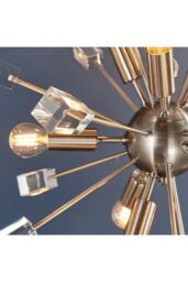 Netlighting Miro 9 Light Ceiling Pendant Satin Nickel Plate & Clear Crystal Glass E14 - thumbnail 5