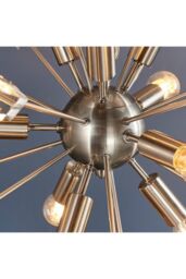 Netlighting Miro 9 Light Ceiling Pendant Satin Nickel Plate & Clear Crystal Glass E14 - thumbnail 6