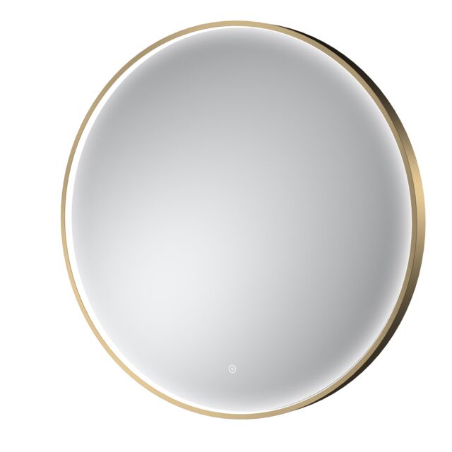 Balterley Round Inset Framed LED Mirror with Demister Pad, 800mm - Brushed Brass in Metallics - image 1