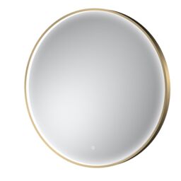 Balterley Round Inset Framed LED Mirror with Demister Pad, 800mm - Brushed Brass in Metallics