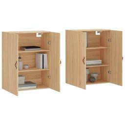Berkfield Home Wall Mounted Cabinets 2 pcs Sonoma Oak 69.5x34x90 cm in Light Tan