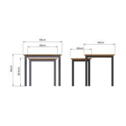 Havendro Graphite Blue Oak Veneer Fully Assembled Nest Coffee Tables - thumbnail 2