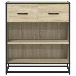 Berkfield Home Sideboard Sonoma Oak 68x35x76 cm Engineered Wood in Light Tan - Size: 68 x 35 x 76 cm - thumbnail 4