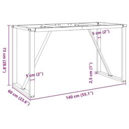 Berkfield Home Dining Table Legs O-Frame 140x60x73 cm Steel in Black - Size: 140 x 60 x 73 cm - thumbnail 9