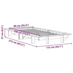 Berkfield Home Modern Bed Frame without Mattress 90x190 cm Single Solid Wood Pine in Natural - thumbnail 9