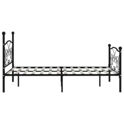 Berkfield Home Bed Frame with Slatted Base Black Metal 160x200 cm - thumbnail 4