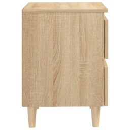 Berkfield Home Bed Cabinets & Solid Pinewood Legs 2 pcs Sonoma Oak 40x35x50 cm in Brown - Size: 40 x 35 x 50 cm - thumbnail 5