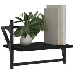 Berkfield Home Wall Shelves with Bars 2 pcs Black 40x25x30 cm - Size: 40 x 25 x 30 cm - thumbnail 3